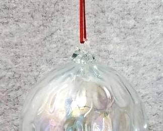 Hand Blown Dichroic Art Glass Sphere Suncatcher Ornament