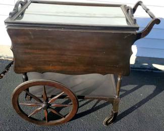 Wooden Drop Leaf Tea Cart