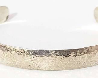 Handmade Hammered Sterling Cuff Bracelet