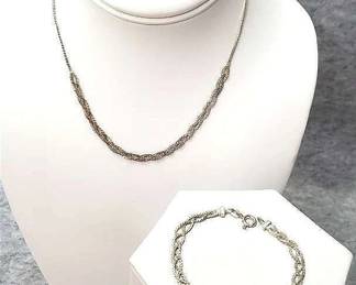 Sterling Silver Italian Multi Strand with Matching Bracelet
