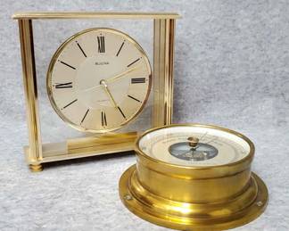 Bulova Clock, White Sons Barometer