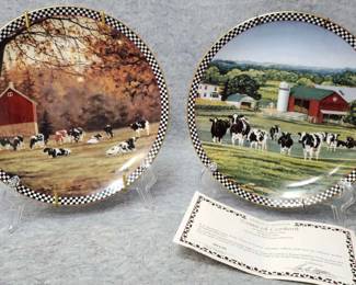 Danbury Mint Bonnie Mohr Cows Farmstead Reflections Collectors Plates Lot B
