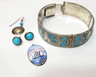 Sterling Jewelry, Turquoise Mexican Silver Bracelet