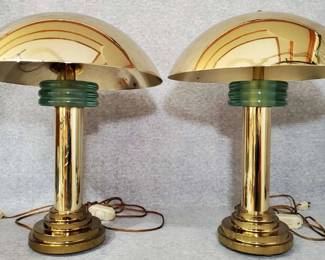 MCM Leviton Brass Mushroom Lamps