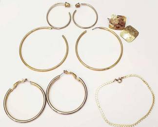 Hoop Earrings, Chain Bracelet