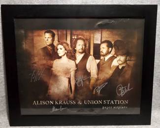 Framed Autographed Alison Krauss Union Station Paper Airplane Tour Poster