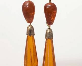 875 Russian Amber Drop Earrings