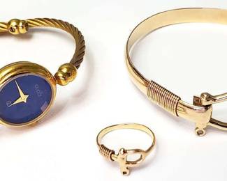 14K Gold Bracelet, Ring and Gucci Watch