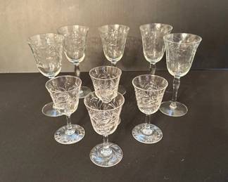 Vtg. Crystal stemware 