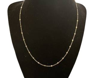 750 Italy stamped bezel stone necklace 