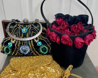 Evening bags: Carlo Felini, Bloomingdales 