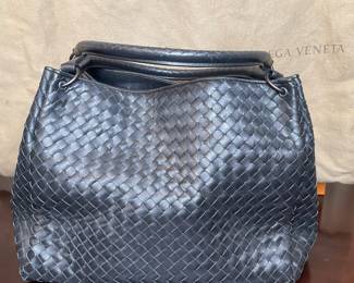 Bottega Veneta Black Intreccciato Leather Tote