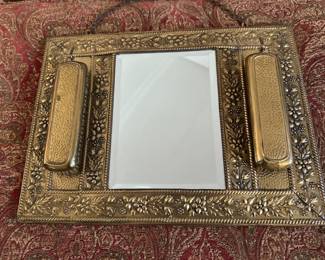 Vintage hall mirror with lint brushes