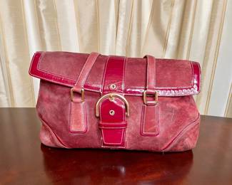 Coach Cranberry suede satchel 