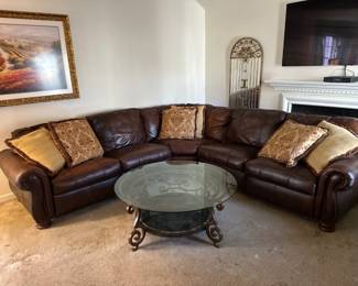 Thomasville Leather sectional with recliners