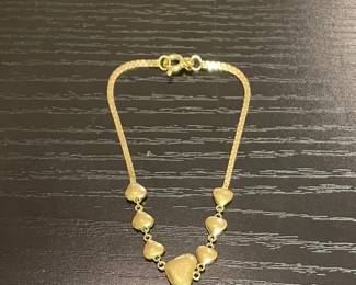 14k gold puffy heart bracelet 