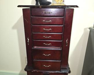 Mahogany Jewelry Cabinet 