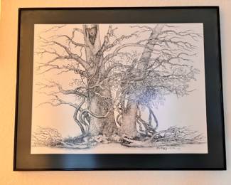 Bosley framed tree art 