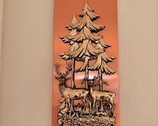 Vintage copper nature wall hanging 