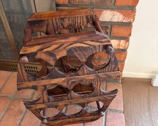 Vintage wooden wine bottle holder 