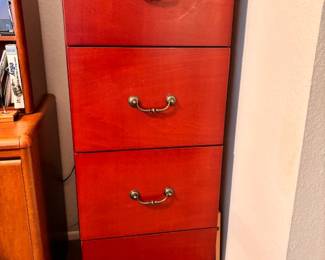 Wood four drawer file cabinet 
