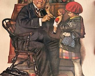 Norman Rockwell canvas- The Doctor and the Doll