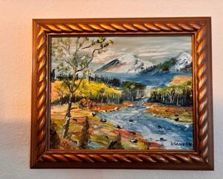 R Hansen framed painting 