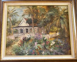 Vintage B Thompson Oil on Canvas Framed Painting
