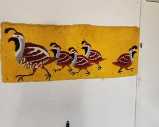 Latch Hook Quail..  Who is that going the wrong way?
