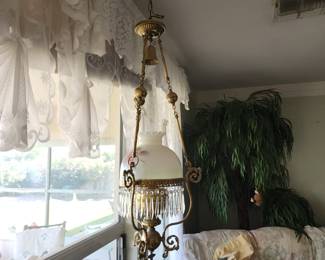 Electric Floral Chandelier / Oil Lamp