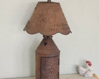 Stamped Metal Lamp/Candle Holder