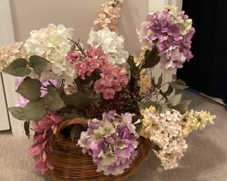 Pink Wicker Basket of FLorals