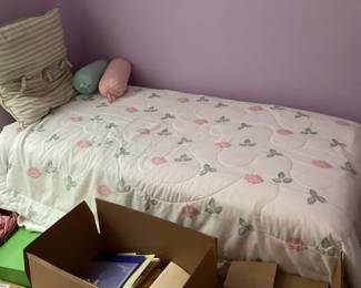 Twin Bed and Bedding