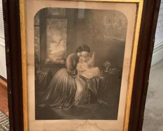 Antique Lady and Daughter Art Work