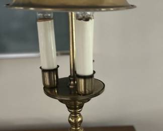 Brass Bouillotte 3 Candlestik Lamp with metal Shade