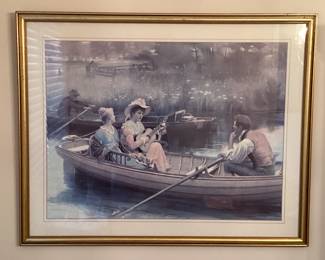 Art Work 2 ladies in a boat with Man Rowing