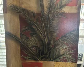 Wall Art Red Flower on Canvas