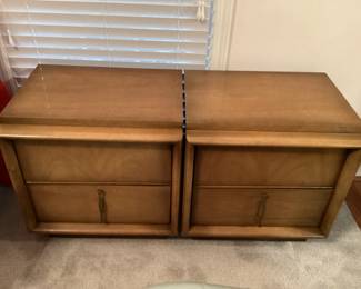 Two Midcentury Modern Walnut Red Lion Co Nightstands/Side Table Cabinets