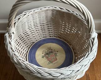 White Wicker Basket and Plate
