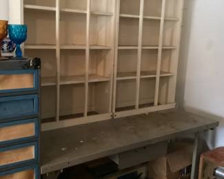 Metal Workbench with 2 Hutches