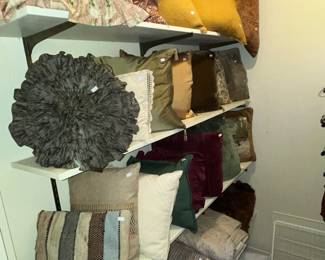 Closet full of accent pillows