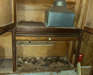 Sliding tambour works fine! This just needs a good cleaning up!