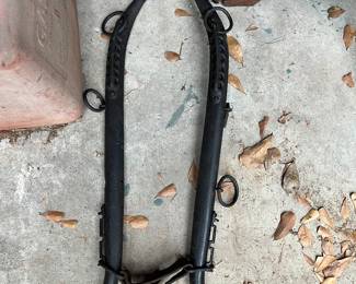 MATCHED PAIR OF ANTIQUE HAMES w/ BRASS KNOBS