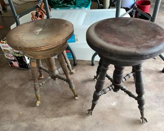 Two more antique piano stools (there is also a fourth one!)
