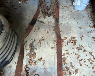 COMPLETE, OLD HORSE HARNESS SET w/ COLLAR, HAMES AND STRAPS & CHAINS