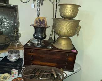 Antique wooden silver chest