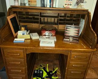Great roll-top desk & remote control drone