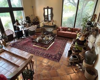 THE MAIN HOUSE: HUGE sunken, tiled room is LOADED with vintage & antique decor and collectables!