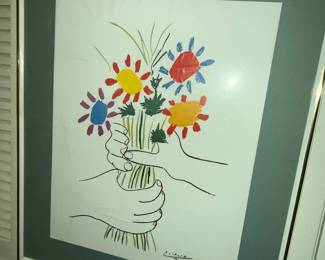 Framed Picasso print "Bouquet of peace"