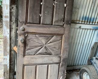 Carved wooden door